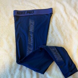 Nike pro blue and purple fleece leggings